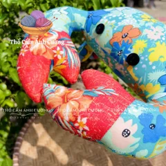 Thú Nhồi Bông Con Cua Hoàng Đế Siêu Đáng Yêu Vải Hoa - Quà Tặng Dễ Thương Cho Bé Yêu từ Thổ Cẩm Ánh Cường