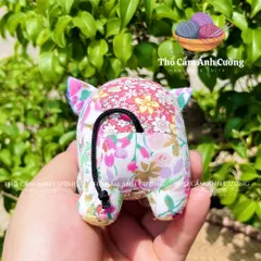 Thú Nhồi Bông Hình Con Voi Hoa Mini Đáng Yêu - Vải Hoa Mềm Mại, Quà Tặng Ý Nghĩa Cho Bé - Thổ Cẩm Ánh Cường