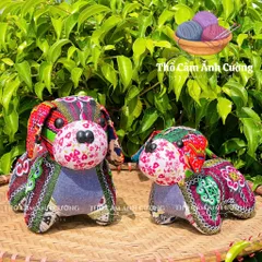 Thú Nhồi Bông Cún Con Thổ Cẩm Sapa - Đồ Chơi Trẻ Em Từ Thổ Cẩm Ánh Cường, Quà Tặng Ý Nghĩa Cho Bé Yêu