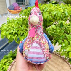 Thú Nhồi Bông Gà Mái Hoa Mơ Dễ Thương - Quà Tặng Ý Nghĩa Cho Trẻ Em, Chất Liệu Vải Hoa Mềm Mại - Thổ Cẩm Ánh Cường