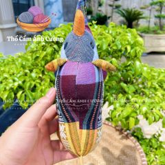 Thú Nhồi Bông Con Tê Giác 2 Sừng Dễ Thương Thổ Cẩm Dân Tộc Thái - Quà Tặng Ý Nghĩa Cho Bé Yêu, Chất Liệu Tuyệt Vời