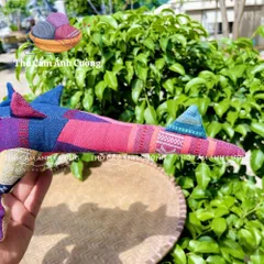 Thú Nhồi Bông Con Cá Sấu Thổ Cẩm Dân Tộc Thái - Quà Tặng Đáng Yêu cho Bé, Chất Liệu Vải Bông Mềm Mại, Bảo Hành 1 Đổi 1