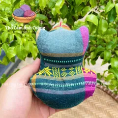Thú Nhồi Bông Con Thỏ Dễ Thương Thổ Cẩm Dân Tộc Thái - Quà Tặng Ý Nghĩa Cho Bé Yêu, Chất Liệu Mềm Mại