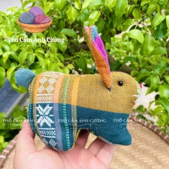 Thú Nhồi Bông Con Thỏ Dễ Thương Thổ Cẩm Dân Tộc Thái - Quà Tặng Ý Nghĩa Cho Bé Yêu, Chất Liệu Mềm Mại