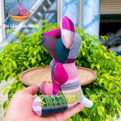 Thú Nhồi Bông Chuột Ngồi Thổ Cẩm Dân Tộc Thái - Đồ Chơi Bé Yêu, Vải Thổ Cẩm Mềm Mại, Quà Tặng Ý Nghĩa