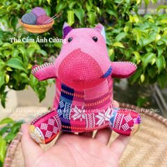Thú Nhồi Bông Hà Mã MooDeg Dân Tộc Thái - Đồ Chơi Trẻ Em Chất Liệu Vải Thổ Cẩm, Quà Tặng Ý Nghĩa Cho Bé Yêu