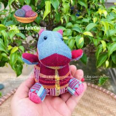 Thú Nhồi Bông Hà Mã MooDeg Dân Tộc Thái - Đồ Chơi Trẻ Em Chất Liệu Vải Thổ Cẩm, Quà Tặng Ý Nghĩa Cho Bé Yêu