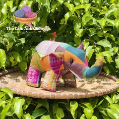Thú Nhồi Bông Con Voi Thổ Cẩm Dân Tộc Thái - Gấu Bông Siêu Dễ Thương, Quà Tặng Ý Nghĩa Cho Bé Yêu
