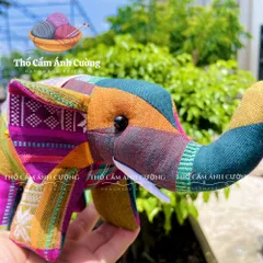 Thú Nhồi Bông Con Voi Thổ Cẩm Dân Tộc Thái - Gấu Bông Siêu Dễ Thương, Quà Tặng Ý Nghĩa Cho Bé Yêu