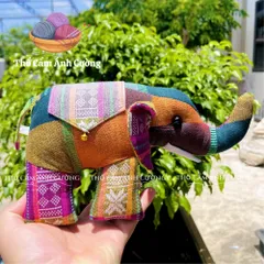 Thú Nhồi Bông Con Voi Thổ Cẩm Dân Tộc Thái - Gấu Bông Siêu Dễ Thương, Quà Tặng Ý Nghĩa Cho Bé Yêu