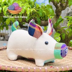 Thú Nhồi Bông Heo Sữa Thổ Cẩm Dân Tộc Thái - Đồ Chơi Trẻ Em Chất Liệu Vải Mềm Mại, Quà Tặng Ý Nghĩa Cho Bé Yêu