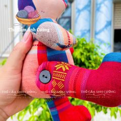 Thỏ Nhồi Bông Thổ Cẩm Dân Tộc Thái - Quà Tặng Ý Nghĩa Cho Bé Yêu, Chất Liệu Vải Thổ Cẩm Mềm Mại, Đường May Chắc Chắn