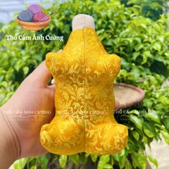 Thú Nhồi Bông Heo Vàng Thần Tài Handmade Cao Cấp - Đồ Chơi Trẻ Em Vải Thổ Cẩm Mềm Mại, Quà Tặng Ý Nghĩa