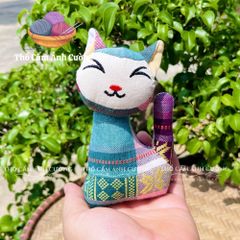 Thú Nhồi Bông Mèo Thần Tài Dễ Thương - Quà Tặng Ý Nghĩa Cho Bé, Vải Thổ Cẩm Dân Tộc Thái Mềm Mại, Chất Lượng Tốt