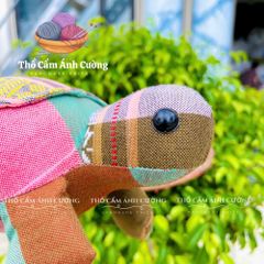 Thú Nhồi Bông Con Rùa Dân Tộc Thái - Đồ Chơi Trẻ Em Vải Thổ Cẩm Mềm Mại, Quà Tặng Ý Nghĩa Cho Bé Yêu
