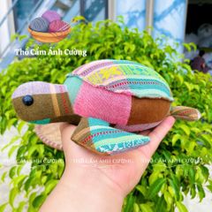 Thú Nhồi Bông Con Rùa Dân Tộc Thái - Đồ Chơi Trẻ Em Vải Thổ Cẩm Mềm Mại, Quà Tặng Ý Nghĩa Cho Bé Yêu