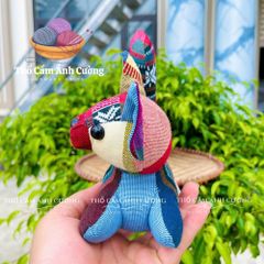 Thú Nhồi Bông Con Sóc Thổ Cẩm Dân Tộc Thái - Quà Tặng Đáng Yêu Chất Liệu Vải Thổ Cẩm Mềm Mại 1 Đổi 1 Bảo Hành 15 Ngày