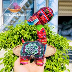 Thú Nhồi Bông Thổ Cẩm Thêu Dễ Thương Cho Bé - Gấu Bông Handmade Mềm Mại, Quà Tặng Ý Nghĩa cho Trẻ Em
