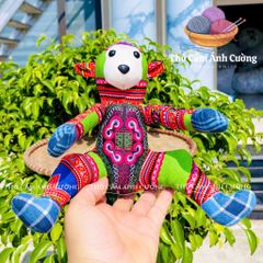 Thú Nhồi Bông Thổ Cẩm Thêu Dễ Thương Cho Bé - Gấu Bông Handmade Mềm Mại, Quà Tặng Ý Nghĩa cho Trẻ Em