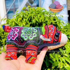 Thú Nhồi Bông Thổ Cẩm Thêu Dễ Thương Cho Bé - Gấu Bông Handmade Mềm Mại, Quà Tặng Ý Nghĩa cho Trẻ Em