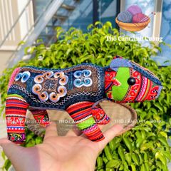 Thú Nhồi Bông Thổ Cẩm Thêu Dễ Thương Cho Bé - Gấu Bông Handmade Mềm Mại, Quà Tặng Ý Nghĩa cho Trẻ Em