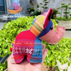 Thú Nhồi Bông Con Voi Dễ Thương Thổ Cẩm Dân Tộc Thái - Quà Tặng Ý Nghĩa Cho Bé Yêu, Chất Liệu Vải Bông Mềm Mại