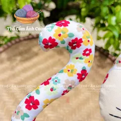 Thú Nhồi Bông Mèo Mướp Hoa Dễ Thương - Đồ Chơi Trẻ Em Thổ Cẩm Ánh Cường Chất Liệu Vải Hoa Mềm Mại, Quà Tặng Ý Nghĩa