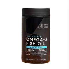 Dầu Cá Omega-3 SR Triple Strength - 150 Viên Hỗ Trợ Sức Khỏe Tim Mạch và Não Bộ, Tinh Khiết và Ít Mùi Tanh