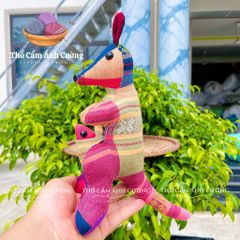 Thú Nhồi Bông Kangaroo Thổ Cẩm Dân Tộc Thái - Gấu Bông Mềm Mại Đáng Yêu Cho Trẻ Em - Quà Tặng Ý Nghĩa