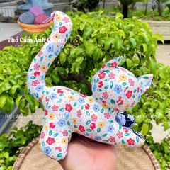 Thú Nhồi Bông Mèo Hoa Siêu Dễ Thương - Đồ Chơi Trẻ Em Vải Hoa Mềm Mại, Bảo Hành 1 Đổi 1 trong 15 Ngày