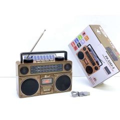 Loa Bluetooth Đài Radio Cổ Điển FP-2382-S - Nghe Nhạc & Radio FM, Sạc Năng Lượng Mặt Trời, Kết Nối USB & Thẻ Nhớ