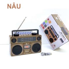 Loa Bluetooth Đài Radio Cổ Điển FP-2382-S - Nghe Nhạc & Radio FM, Sạc Năng Lượng Mặt Trời, Kết Nối USB & Thẻ Nhớ