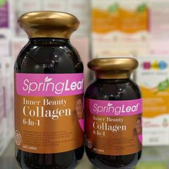 Viên uống Collagen 6in1 Spring Leaf Úc - Hỗ trợ nâng cao sức khỏe da, tóc, móng - Lọ 90/180 viên nang mềm