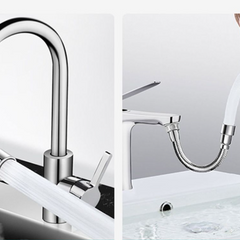 Vòi Nước Thép Không Gỉ 720 Độ Bẻ Cong - Ống Nối Dài Linh Hoạt Cho Nhà Bếp - Giải Pháp Rửa Chén Tiện Lợi