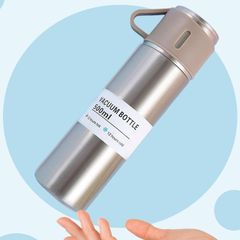 Bình Giữ Nhiệt Inox 304 Kèm 2 Ly Cao Cấp - Dung Tích 500ml, Giữ Nhiệt Lên Đến 8 Giờ, Lý Tưởng Cho Du Lịch và Picnic