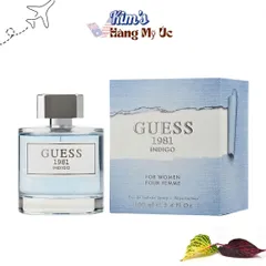 [Đã mở bao nilong] Nước Hoa Nữ Guess 1981 Indigo 100ml - Hương Biển Tươi Mát, Hoa Cỏ & Gỗ - Dành Cho Mùa Ấm và Sử Dụng Hàng Ngày