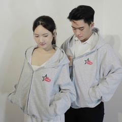 Áo Khoác Hoodie Zip Unisex Boxy Nỉ Cotton 2 Da STAR - Chống Nắng, Form Rộng, Túi Nón, Dành Cho Nam Nữ Thời Trang 2023
