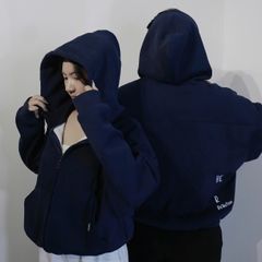 Áo Khoác Hoodie Zip Unisex Boxy Cotton Nỉ 320GSM - Chống Nắng Tốt, Thiết Kế Thời Trang, Dễ Phối Đồ, 4 Mùa, Màu Xanh Navi, Nâu Mocha