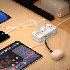 Ổ Cắm Sạc Đa Năng 4 Cổng 66W - 2 Cổng USB-A QC3.0 và 2 Cổng Type-C PD, Sạc Nhanh Đa Thiết Bị, Thích Hợp Cho Gia Đình và Văn Phòng