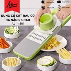 Dụng Cụ Cắt Rau Củ Đa Năng 6 Dao Alizz AL-14501 - Thép Không Gỉ, Thiết Kế Tiện Lợi, Hỗ Trợ Nấu Nướng Trong Bếp