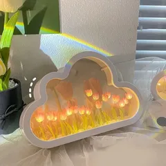 Đèn Ngủ Đám Mây Tulip Có Gương - Đèn Bàn Trang Trí Phong Cách Dễ Thương, Quà Tặng Sinh Nhật Ý Nghĩa Cho Bé