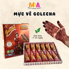 Mực Vẽ Hình Xăm Mehendi Golecha Hena Nâu Sẫm 25g - Mực Xăm Nghệ Thuật Ấn Độ, Cone Henna Tự Nhiên Dễ Dùng