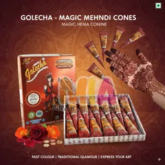 Mực Vẽ Hình Xăm Mehendi Golecha Hena Nâu Sẫm 25g - Mực Xăm Nghệ Thuật Ấn Độ, Cone Henna Tự Nhiên Dễ Dùng