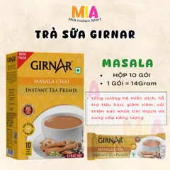Trà Sữa Ấn Độ Girnar Instant Masala - Hương Vị Gừng & Bạch Đậu Khấu - Trà Hòa Tan Thơm Ngon Tiện Lợi 10 Gói