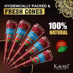 Mực Vẽ Henna Kaveri Ấn Độ Màu Nâu Tự Nhiên - Dành Cho Vẽ Xăm Mehendi An Toàn, 25g/tuýp