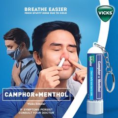 Ống Hít Mũi Vicks Inhaler 0.5ml Móc Khoá Hương Bạc Hà - Tiện Lợi Giảm Nghẹt Mũi, Cảm Lạnh, Dễ Dàng Mang Theo