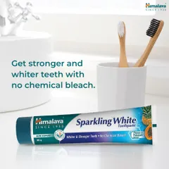 Kem Đánh Răng Thảo Dược Himalaya Sparkling White Toothpaste 150g - Làm Trắng Răng Từ Thiên Nhiên, Thuần Chay, Giúp Nướu Khỏe Mạnh