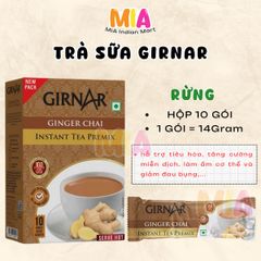 Trà Sữa Hoà Tan Gừng Girnar Ấn Độ - Trà Sữa Ấn Độ Thơm Ngon, Tiện Lợi, Hương Vị Gừng Cay Nóng, 10 Gói Hòa Tan