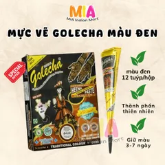 Mực Vẽ Hình Xăm Henna Golecha Đen 25g - Mực Henna Chất Lượng Cao Từ Ấn Độ, Dễ Sử Dụng, Lâu Bền, Vẽ Mehendi Tinh Tế