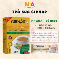 Trà Sữa Ấn Độ Girnar Instant Masala Chai Gói 10 Bịch - Hỗn Hợp Nguyên Liệu Đường Stevia, Thưởng Thức Vị Truyền Thống Không Đường